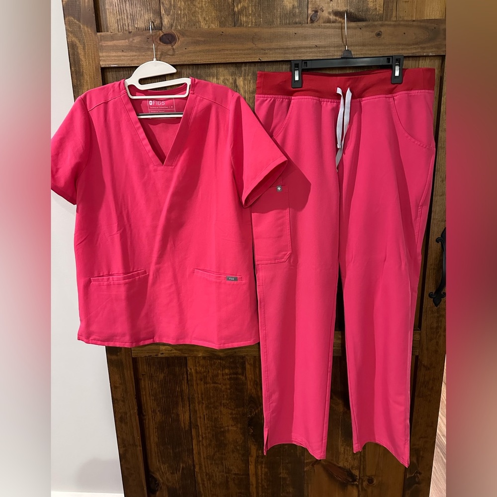 Figs Scrub Set (Pink): Medium
